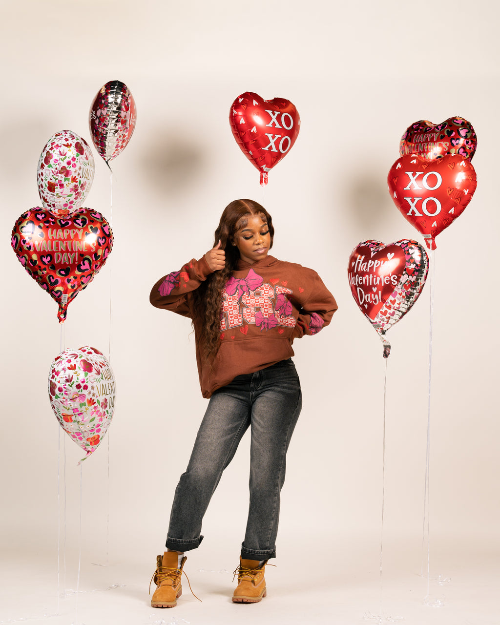 “Mylove” hoodie Brown